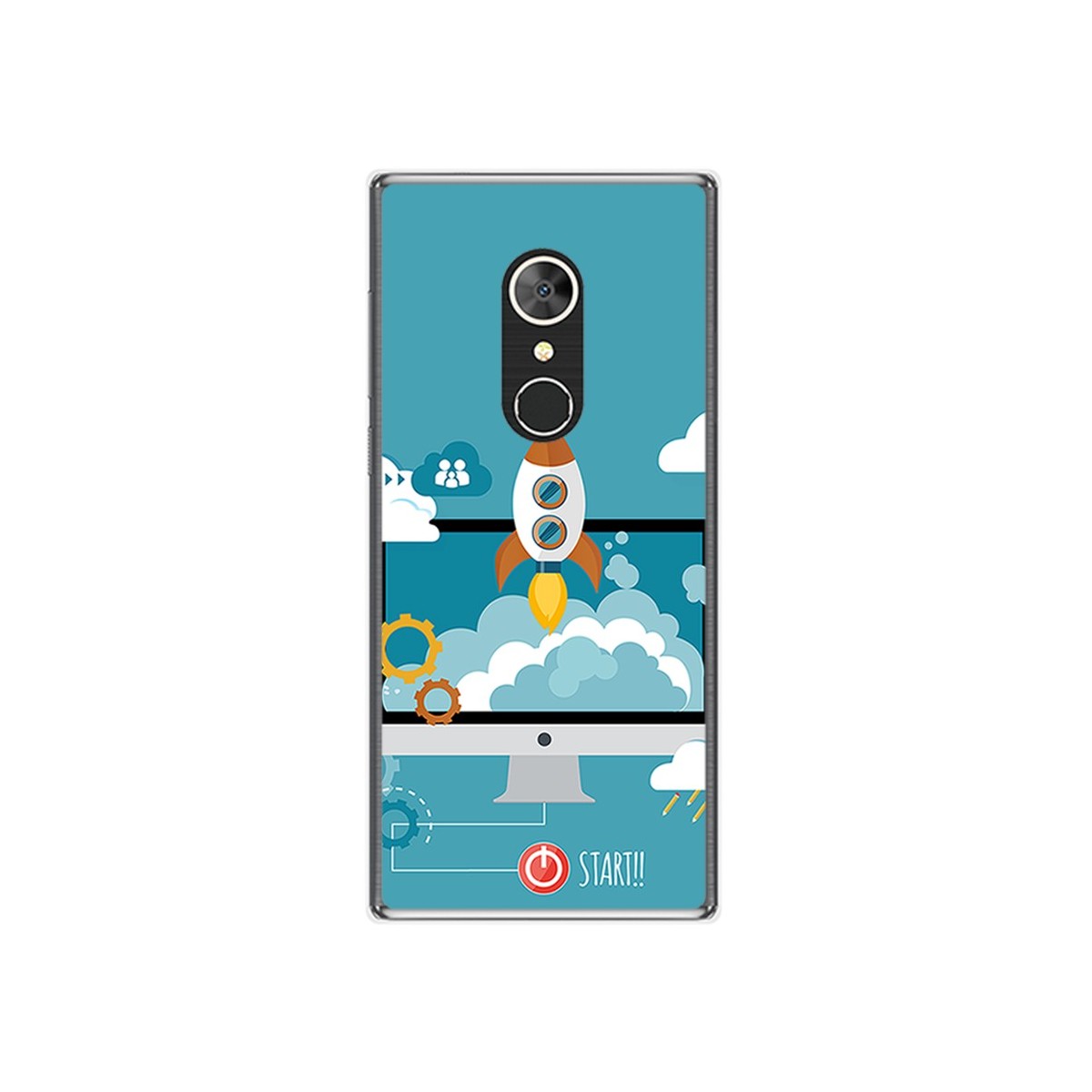 Funda Gel Tpu para Alcatel 5 Diseño Cohete Dibujos