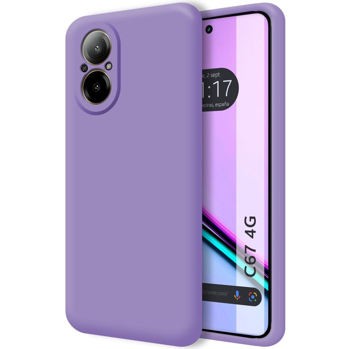 Funda Silicona Líquida Ultra Suave para Realme C67 4G color Morada