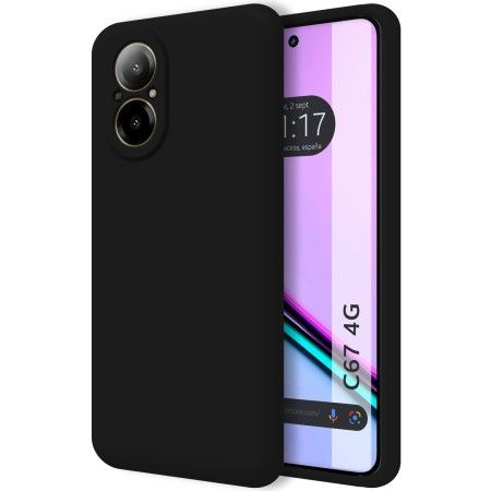 Funda Silicona Líquida Ultra Suave para Realme C67 4G color Negra