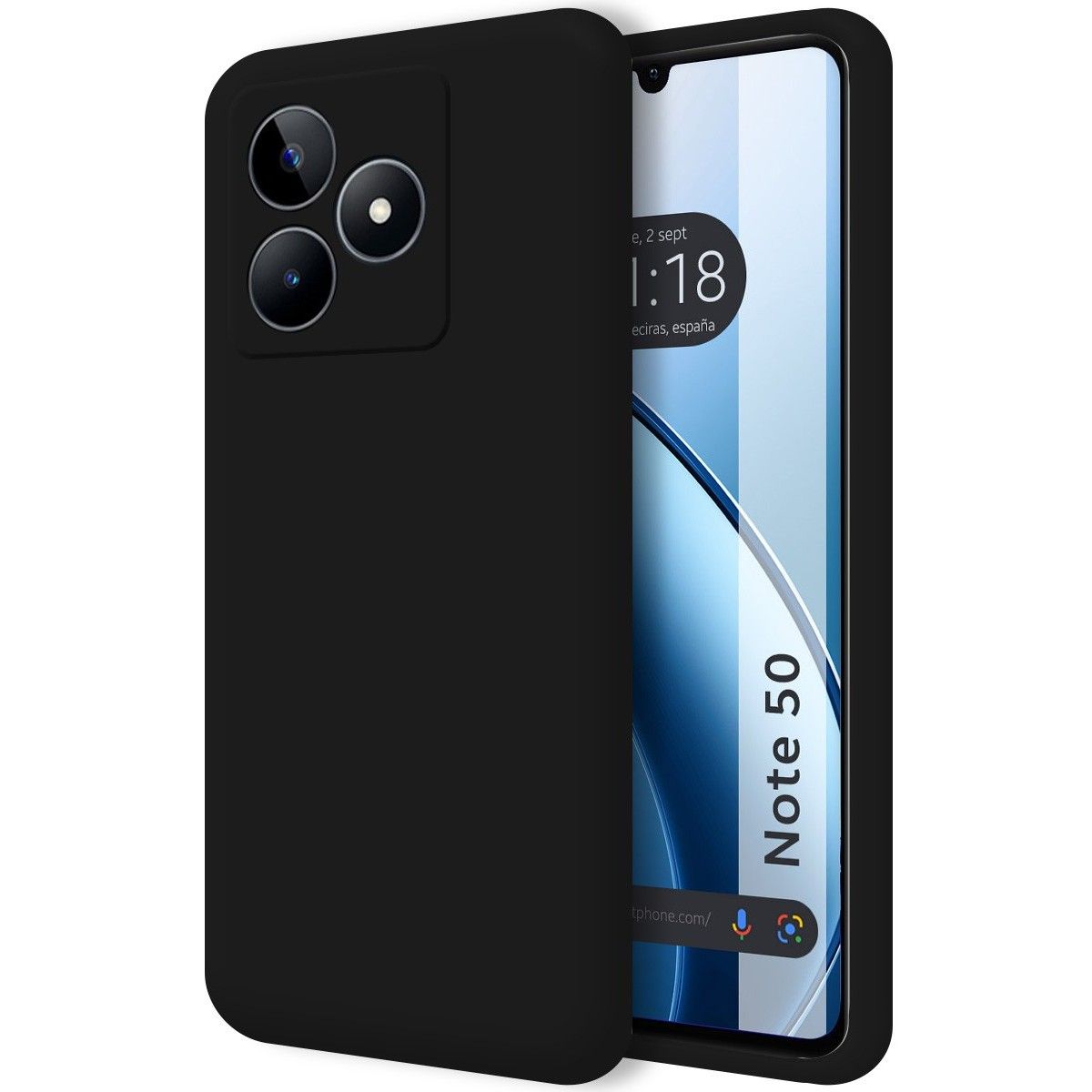 Funda Silicona Líquida Ultra Suave para Realme Note 50 Color Negra