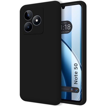 Funda Silicona Líquida Ultra Suave para Realme Note 50 Color Negra