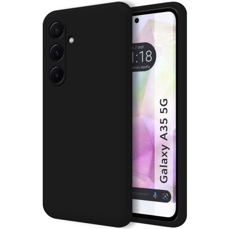 Funda Silicona Líquida Ultra Suave para Samsung Galaxy A35 5G color Negra