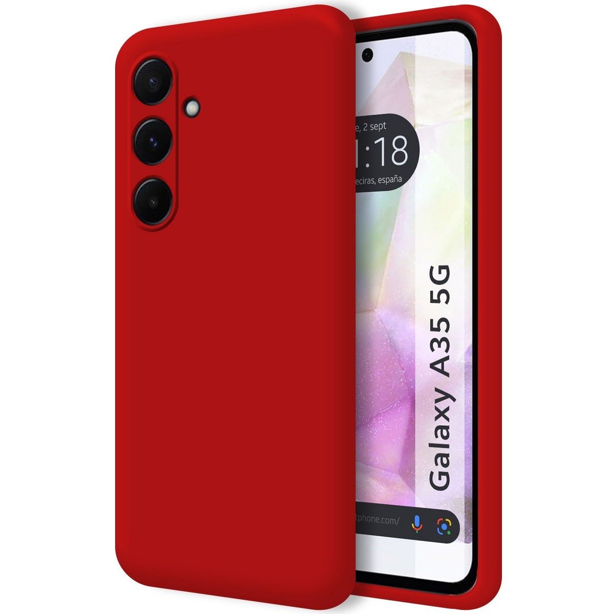 Funda Silicona Líquida Ultra Suave para Samsung Galaxy A35 5G color Roja