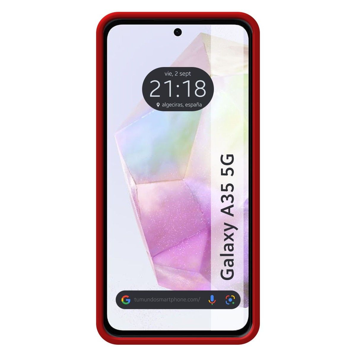 Funda Silicona Líquida Ultra Suave para Samsung Galaxy A35 5G color Roja