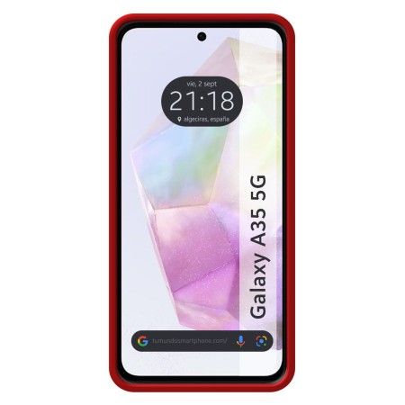 Funda Silicona Líquida Ultra Suave para Samsung Galaxy A35 5G color Roja