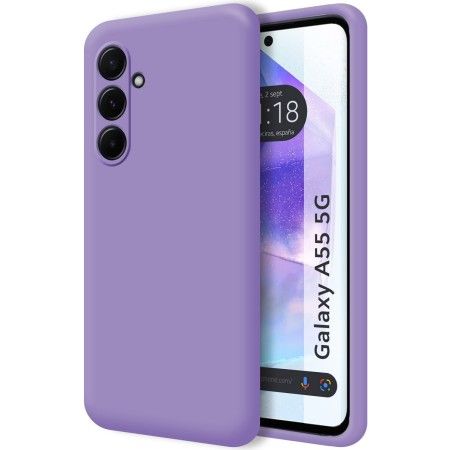 Funda Silicona Líquida Ultra Suave para Samsung Galaxy A55 5G color Morada