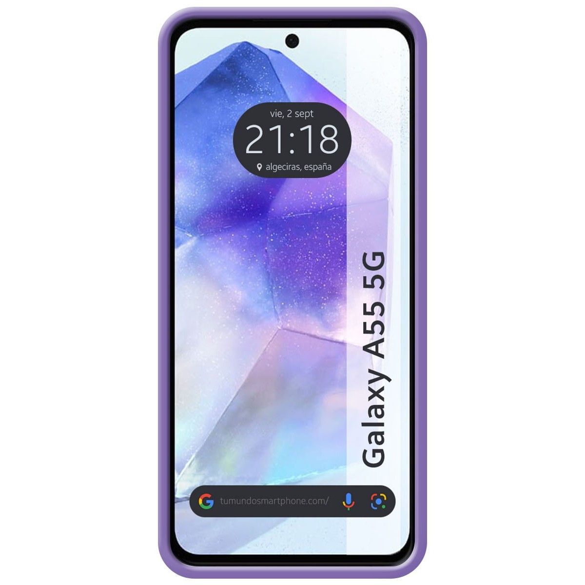 Funda Silicona Líquida Ultra Suave para Samsung Galaxy A55 5G color Morada