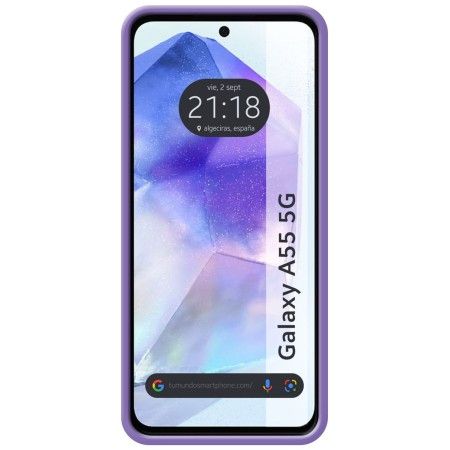 Funda Silicona Líquida Ultra Suave para Samsung Galaxy A55 5G color Morada