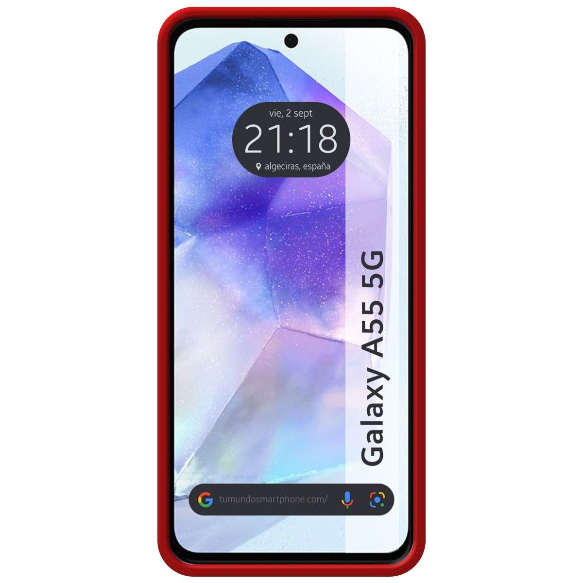 Funda Silicona Líquida Ultra Suave para Samsung Galaxy A55 5G color Roja