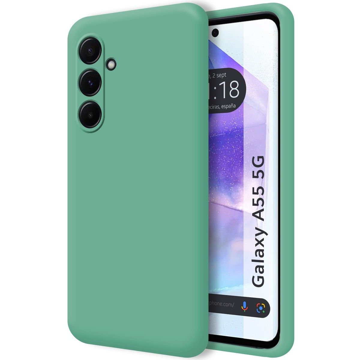 Funda Silicona Líquida Ultra Suave para Samsung Galaxy A55 5G color Verde