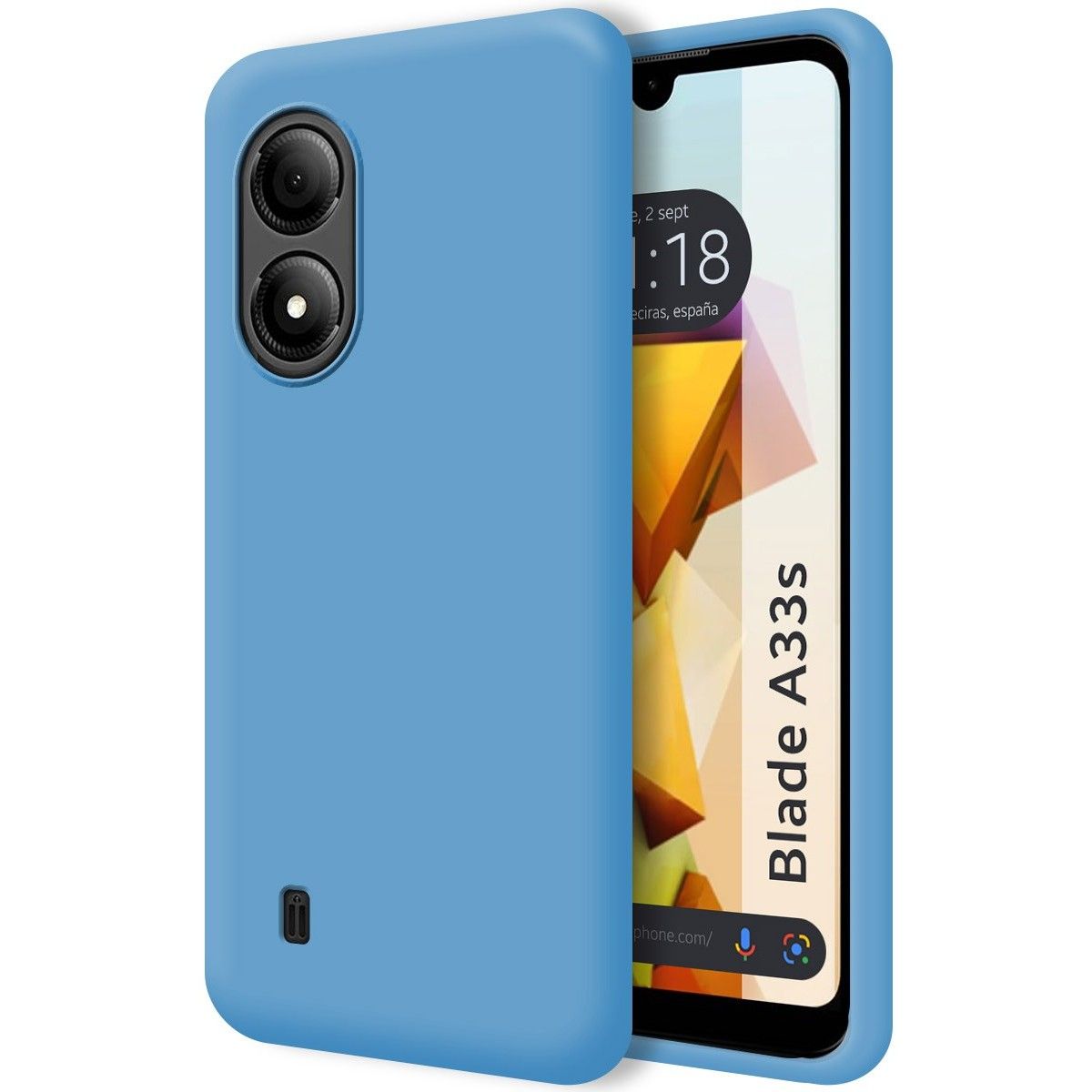Funda Silicona Líquida Ultra Suave para Zte Blade A33s color Azul