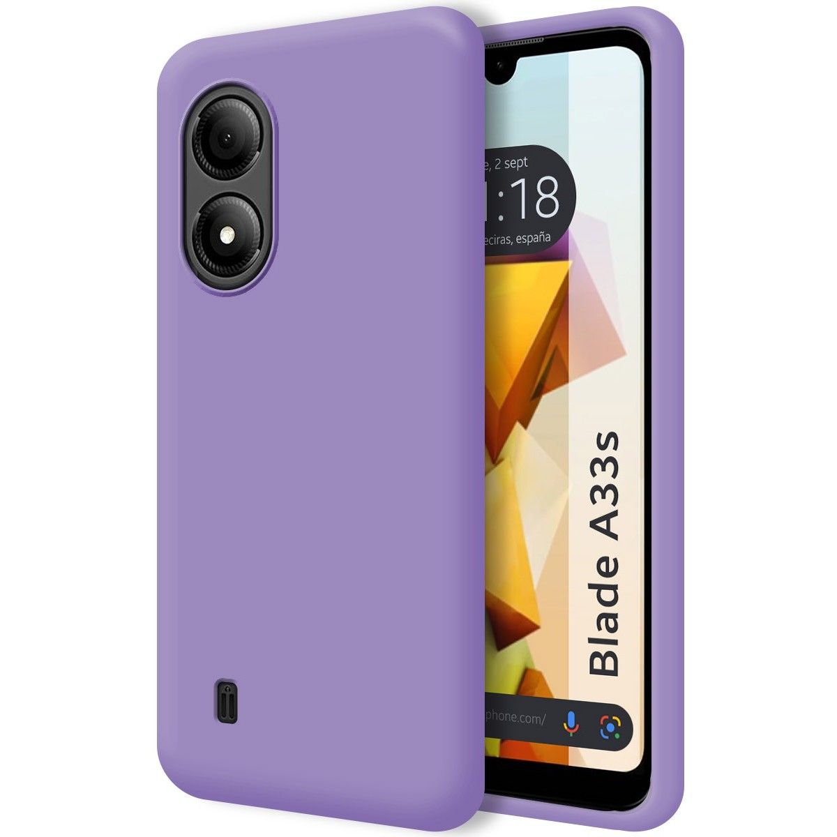 Funda Silicona Líquida Ultra Suave para Zte Blade A33s color Morada
