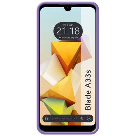 Funda Silicona Líquida Ultra Suave para Zte Blade A33s color Morada