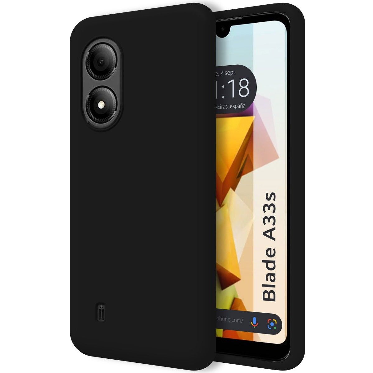 Funda Silicona Líquida Ultra Suave para Zte Blade A33s color Negra