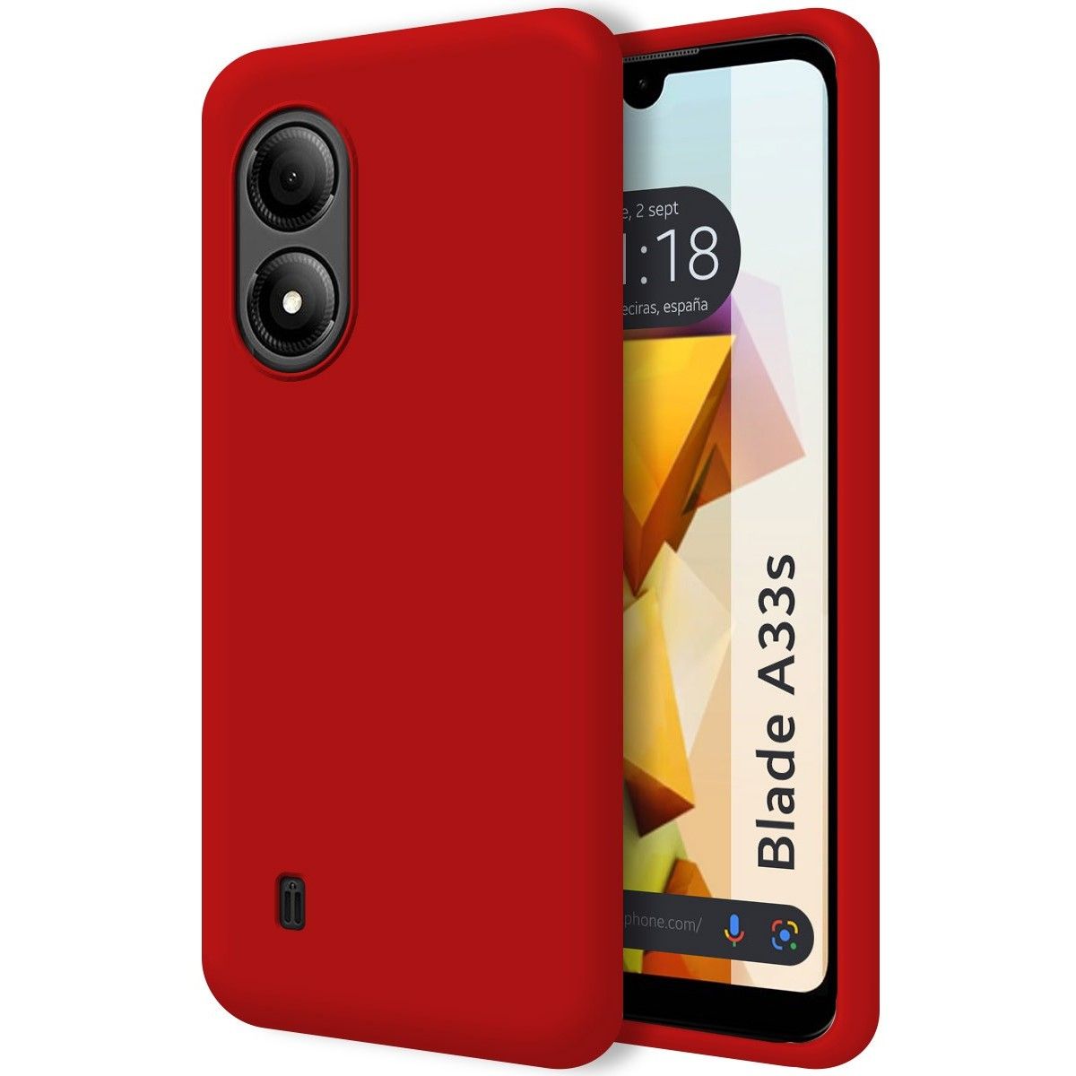 Funda Silicona Líquida Ultra Suave para Zte Blade A33s color Roja