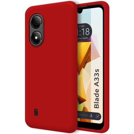 Funda Silicona Líquida Ultra Suave para Zte Blade A33s color Roja