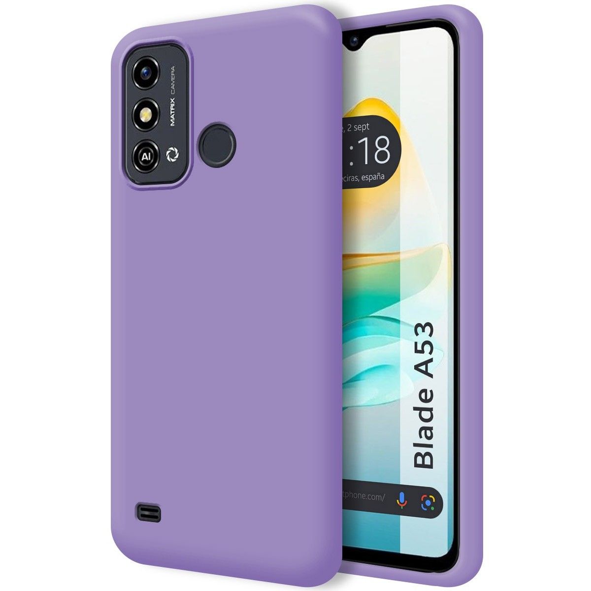 Funda Silicona Líquida Ultra Suave para Zte Blade A53 color Morada