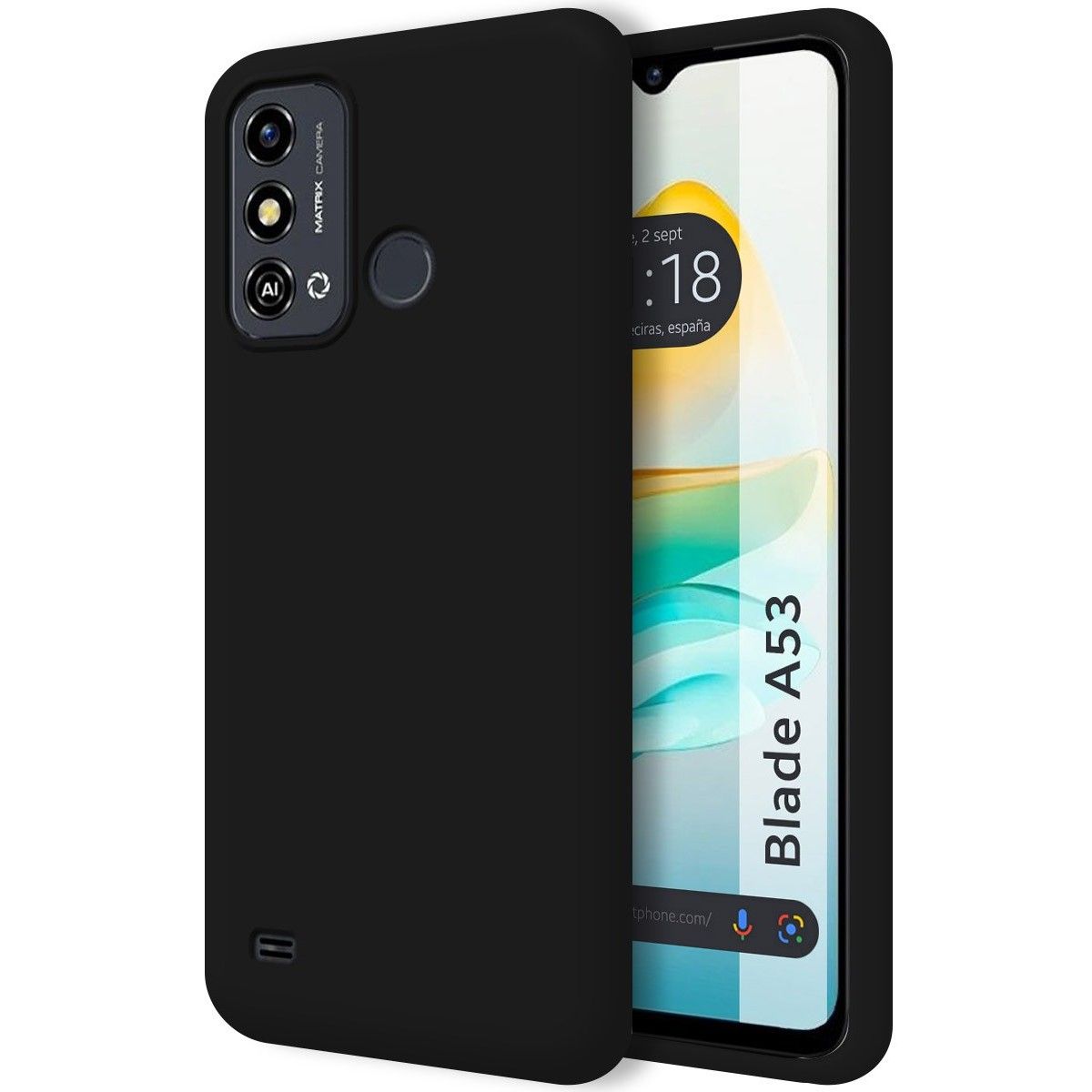Funda Silicona Líquida Ultra Suave para Zte Blade A53 color Negra