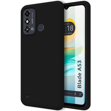 Funda Silicona Líquida Ultra Suave para Zte Blade A53 color Negra