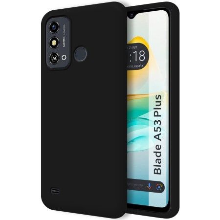 Funda Silicona Líquida Ultra Suave para Zte Blade A53 Plus color Negra