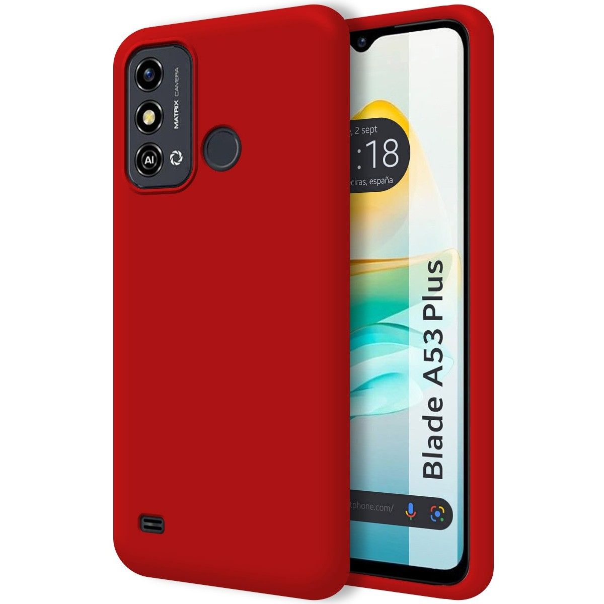 Funda Silicona Líquida Ultra Suave para Zte Blade A53 Plus color Roja