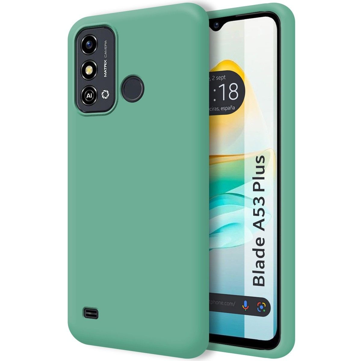 Funda Silicona Líquida Ultra Suave para Zte Blade A53 Plus color Verde