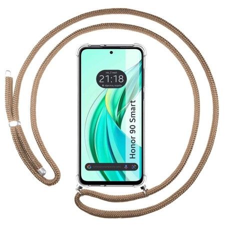 Funda Colgante Transparente para Huawei Honor 90 Smart 5G con Cordon Camel
