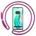 Funda Colgante Transparente para Huawei Honor 90 Smart 5G con Cordon Rosa Fucsia