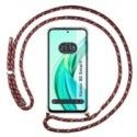 Funda Colgante Transparente para Huawei Honor 90 Smart 5G con Cordon Rosa / Dorado