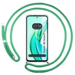 Funda Colgante Transparente para Huawei Honor 90 Smart 5G con Cordon Verde Agua