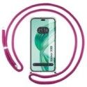Funda Colgante Transparente para Huawei Honor X8b con Cordon Rosa Fucsia