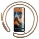 Funda Colgante Transparente para Motorola Moto G34 5G con Cordon Camel