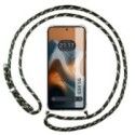 Funda Colgante Transparente para Motorola Moto G34 5G con Cordon Verde / Dorado