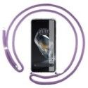 Funda Colgante Transparente para Oneplus 12 5G con Cordon Morado
