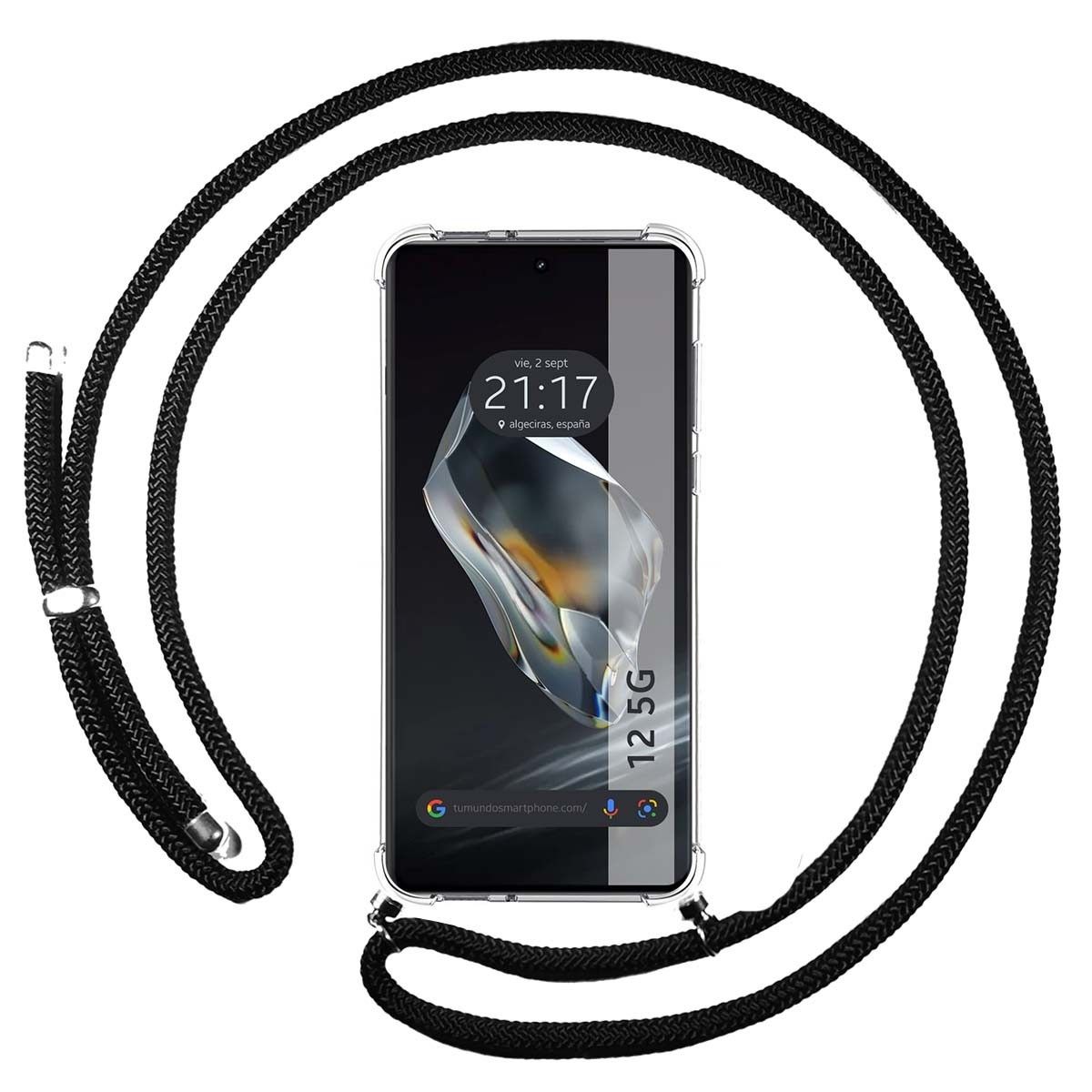 Funda Colgante Transparente para Oneplus 12 5G con Cordon Negro
