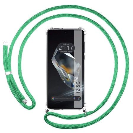Funda Colgante Transparente para Oneplus 12 5G con Cordon Verde Agua