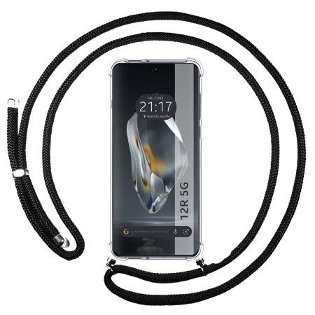 Funda Colgante Transparente para Oneplus 12R 5G con Cordon Negro