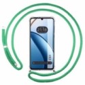 Funda Colgante Transparente para Realme C51 con Cordon Verde Agua
