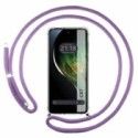 Funda Colgante Transparente para Realme C67 4G con Cordon Morado