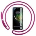 Funda Colgante Transparente para Realme C67 4G con Cordon Rosa Fucsia