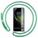 Funda Colgante Transparente para Realme C67 4G con Cordon Verde Agua