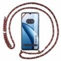 Funda Colgante Transparente para Realme Note 50 con Cordon Rosa/Dorado