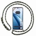 Funda Colgante Transparente para Realme Note 50 con Cordon Verde/Dorado