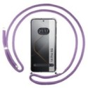 Funda Colgante Transparente para Xiaomi 14 Pro 5G con Cordon Morado
