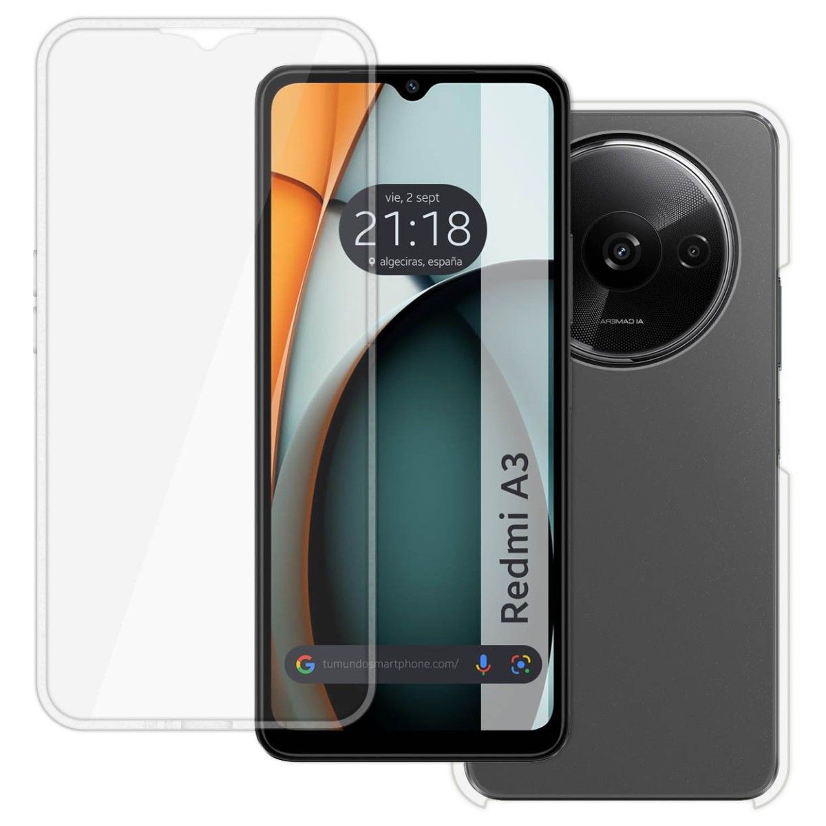 Funda Doble Transparente Pc + Tpu Full Body 360 para Xiaomi Redmi A3