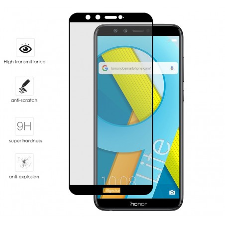 Protector Cristal Templado Completo Full Glue Negro para Huawei Honor 9 Lite Vidrio