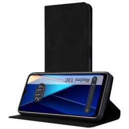 Funda Libro de Polipiel con tarjetero para Xiaomi Redmi 13C color Negra