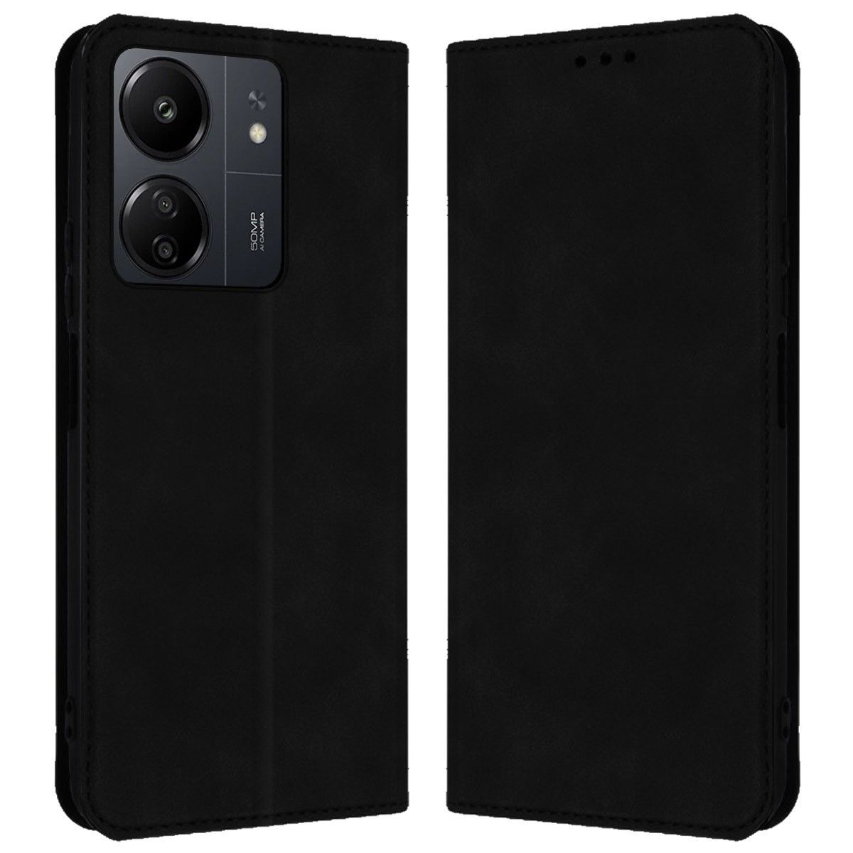 Funda Libro de Polipiel con tarjetero para Xiaomi Redmi 13C color Negra