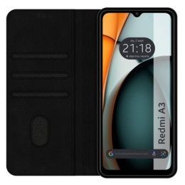 Funda Libro de Polipiel con tarjetero para Xiaomi Redmi A3 color Negra 2