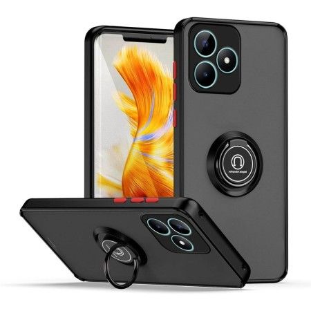 Funda Mate con Borde Negro y Anillo Giratorio 360 para Realme Note 50
